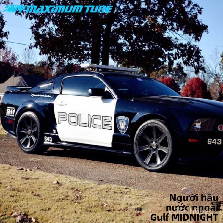 Bộ tem dán sườn xe ô tô cảnh sát Mỹ phản quang phong cách Transformers decal thể thao trang trí toàn