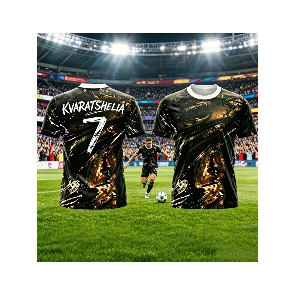 Trẻ em #7Soccer Jersey Nam UnisexFootball Áo Thun Top Mùa Hè Thời Trang In Hình Thường Ngày Nữ Tay N