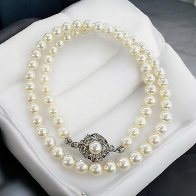 Chuỗi Đeo Cổ Ngọc Trai Akoya Biển 6ly Trường Thịnh Màu Trắng Satin NTTT66 - Ngọc Trai Trường Thịnh