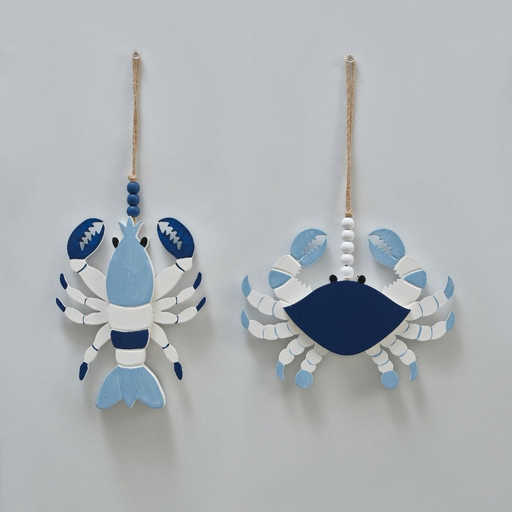 TQ~Mediterranean-style seafood models, wooden lobster, crab, and imitation hairy crab for store deco