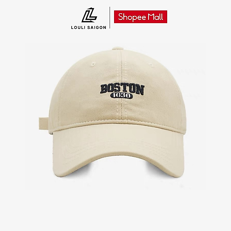 Mũ lưỡi trai LOULI SAIGON thêu chữ BOSTON, form mềm dành cho nam nữ M58
