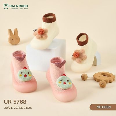 Giày bún tập đi cho bé Ualarogo đế Silicone mềm dẻo chống trượt an toàn bảo vệ ngón thoáng khí 5639