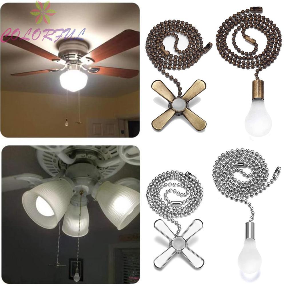 Pendant Chain Lamp Decoration Beaded 12" Pulls Set 2pcs Metal 30CM Extension