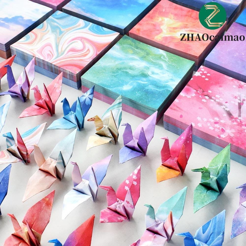 ZHAOCAIMAO 400 Chiếc Giấy Origami Bầu Trời Đầy Sao, Gấp Handmade Nhiều Màu Sắc Gấp Giấy, Tự Làm Bầu 