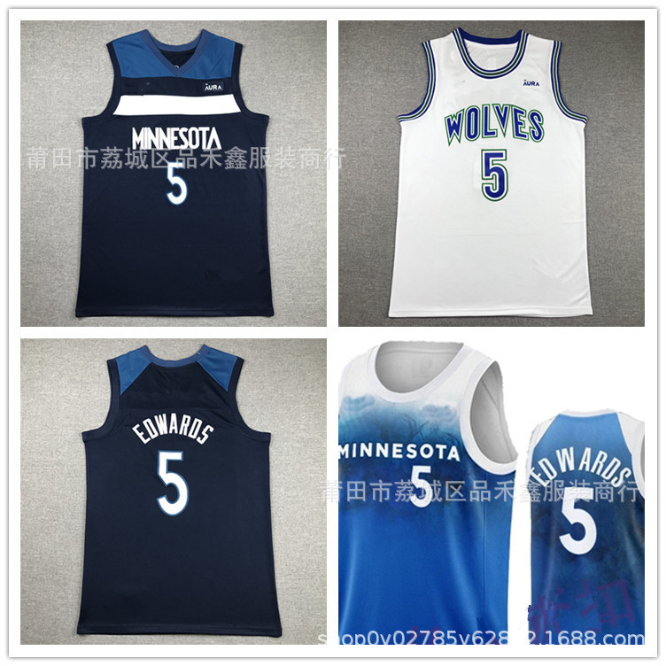 Giao hàng trong ngàySói rừng Timberwolves Không. 5 Edwards Jersey Edwards 2024 Phiên bản thành phố