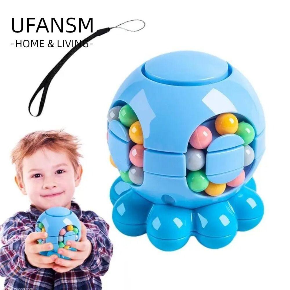 UFASM Magic Bean Cube Spinner, Bạch Tuộc Hình Cầu Ngón Tay Con Quay Quay Bóng, Nhựa Xoay Bóng Ngón T