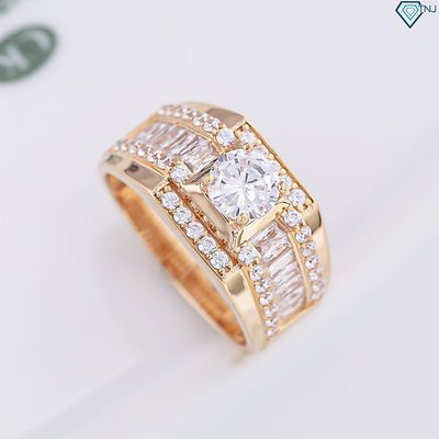 Nhẫn nam bạc 925 xi vàng hồng cao cấp đính đá sang trọng NNA0740-XH - Trang Sức TNJ