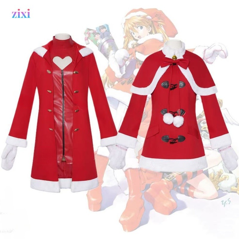 Neon Genesis Evangelion cosplay trang phục Asuka Ayanami Rei Phiên bản Giáng sinh cosplay anime trọn