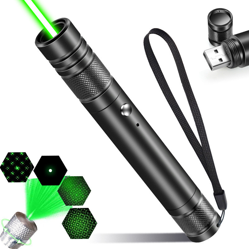 Đèn Laser Siêu Tầm Xa Đèn Hồng Ngoại Bút Đèn Xanh Cát Bàn Bút Sạc Gypsophila Laser Đèn Pin Laser Las