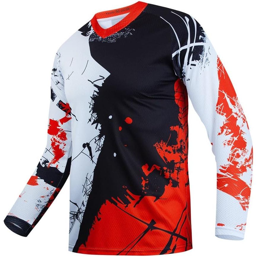 Bụi Bẩn Xe Đạp Jersey Cho Thanh Niên, Trẻ Em Xe Đạp Leo Núi Áo Sơ Mi Dài Tay Cho Xe Máy Motocross BM