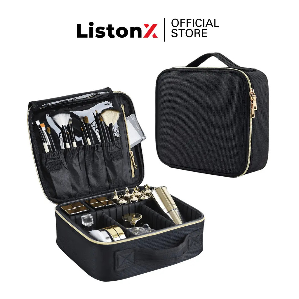 ListonX Túi Trang Điểm Hộp Đựng Mỹ Phẩm Du Lịch Di Động Vanity Hộp Làm Đẹp Trang Điểm Nghệ Sĩ Xe Lửa