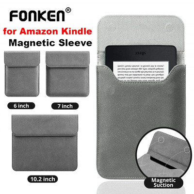 Fonken e-Reader Từ Tính Dành Cho Kindle Vỏ Bảo Vệ 6 / 7 / 10.2 inch Sách Điện Tử Bao Da Bên Trong Túi