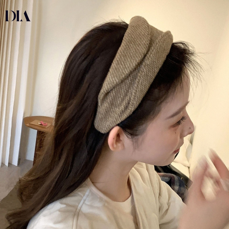 Retro Cao Đầu Lâu Băng Đô Len Nhật Bản Băng Đô Rộng Nữ