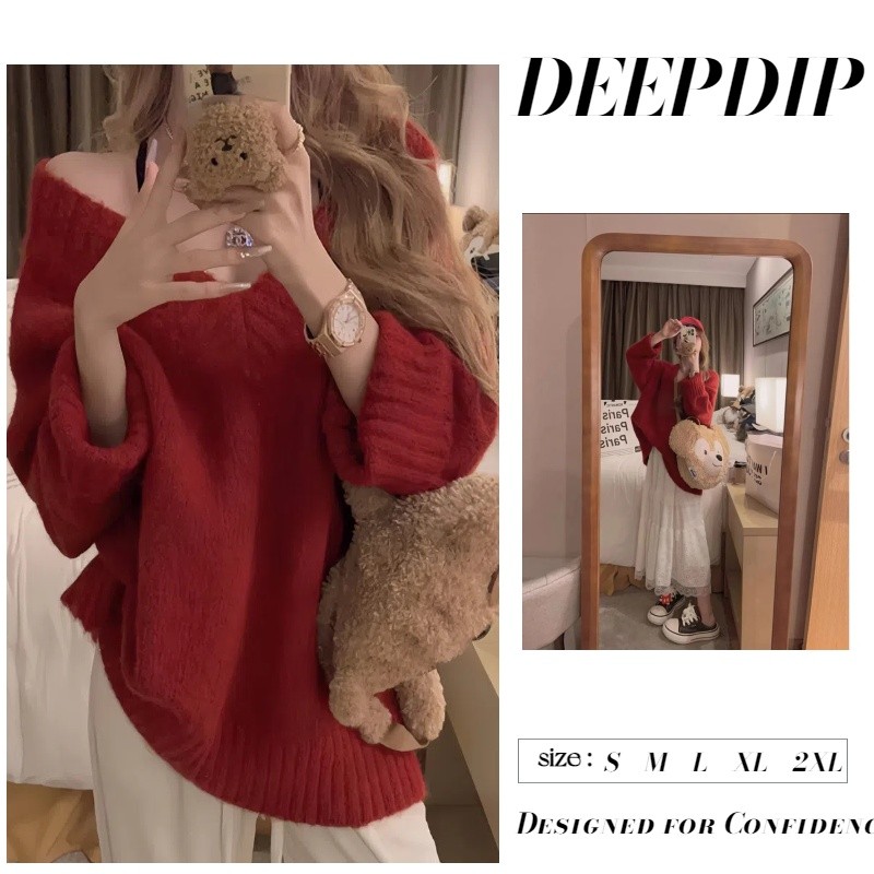 DEEPDIP Áo cardigan len Áo len nữ Áo cardigan nữ Áo Cardigan Tay Dài Phong Cách Mới Thu Đông Cho Nữ