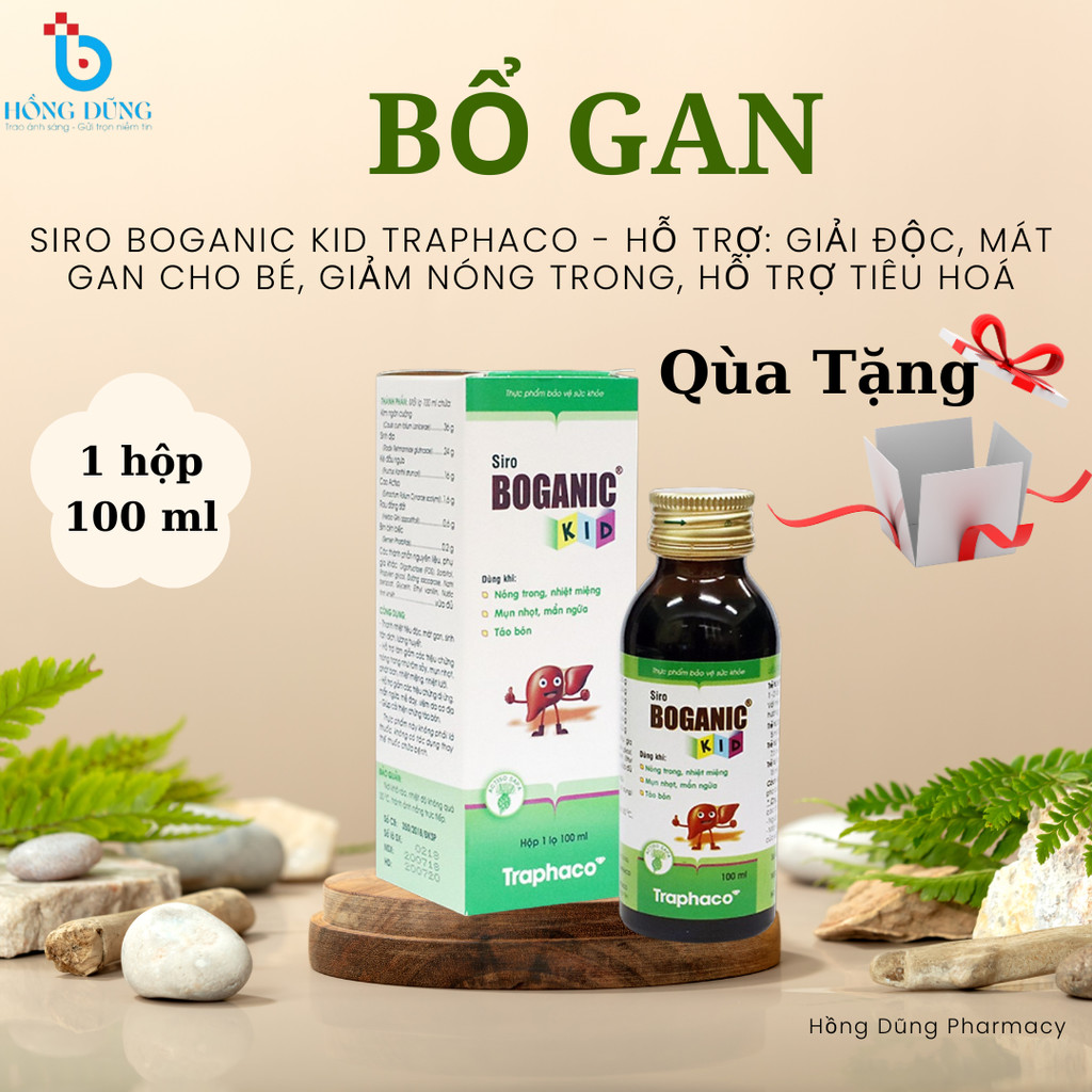 Siro Boganic Kid Traphaco - Hỗ Trợ: Giải Độc, Mát Gan Cho Bé, Giảm Nóng Trong, Hỗ Trợ Tiêu Hoá