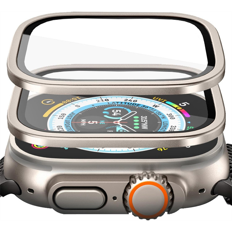 Dành Cho Apple Watch Ultra 3 2 49mm Kính Cường Lực + Hợp Kim Titan Khung Kim Loại Phim Cho Apple Wat