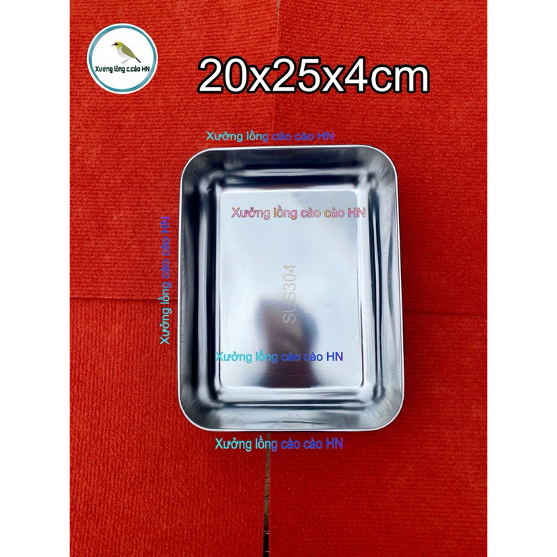 Khay tắm lồng chim, Khay tắm inox 304,khay tắm chim loại To,dùng cho lồng avi