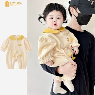  Bodysuit Cổ Sen Vịt Lót Lông Nhung Ấm Áp Cho Bé Body LOTUKA Bé Trai Bé Gái Quần Áo Trẻ Em Thu Đông Size 3-12kg 