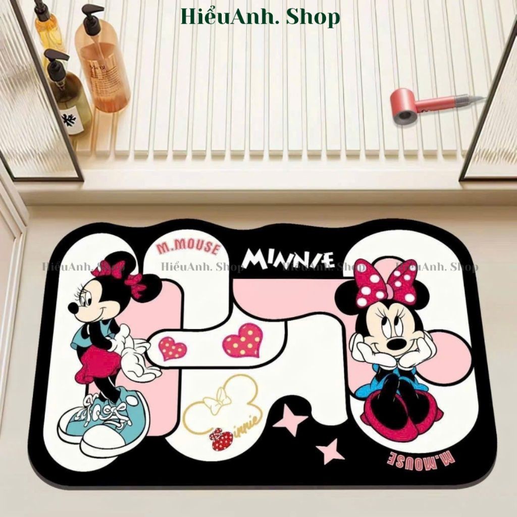 Thảm chùi chân thấm nước chống trượt sử dụng nhà bếp nhà tắm hình mickey dễ thương đáng yêu - hieuanh1688