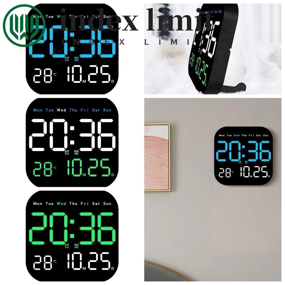 Đồng hồ treo tường kỹ thuật số GIỚI HẠN INDEX, Đồng hồ báo thức LED hiển thị ngày hiển thị tuần, Thi