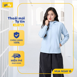   Áo khoác gió nữ 2 lớp YODY trượt nước siêu co giãn 4 chiều thoải mái vải mềm mại AKN7010 WCWC25F045