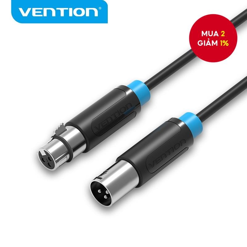 Cáp micro Vention XLR đực sang cái 3 chân cân bằng âm thanh