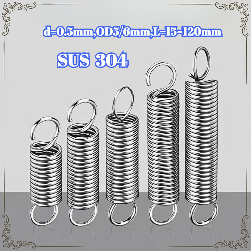 D = 0,5mm, OD5 / 6mm, L = 15 ~ 120mm Lò xo căng thẳng lò xo / lò xo có móc, áp dụng cho cửa nhà để x