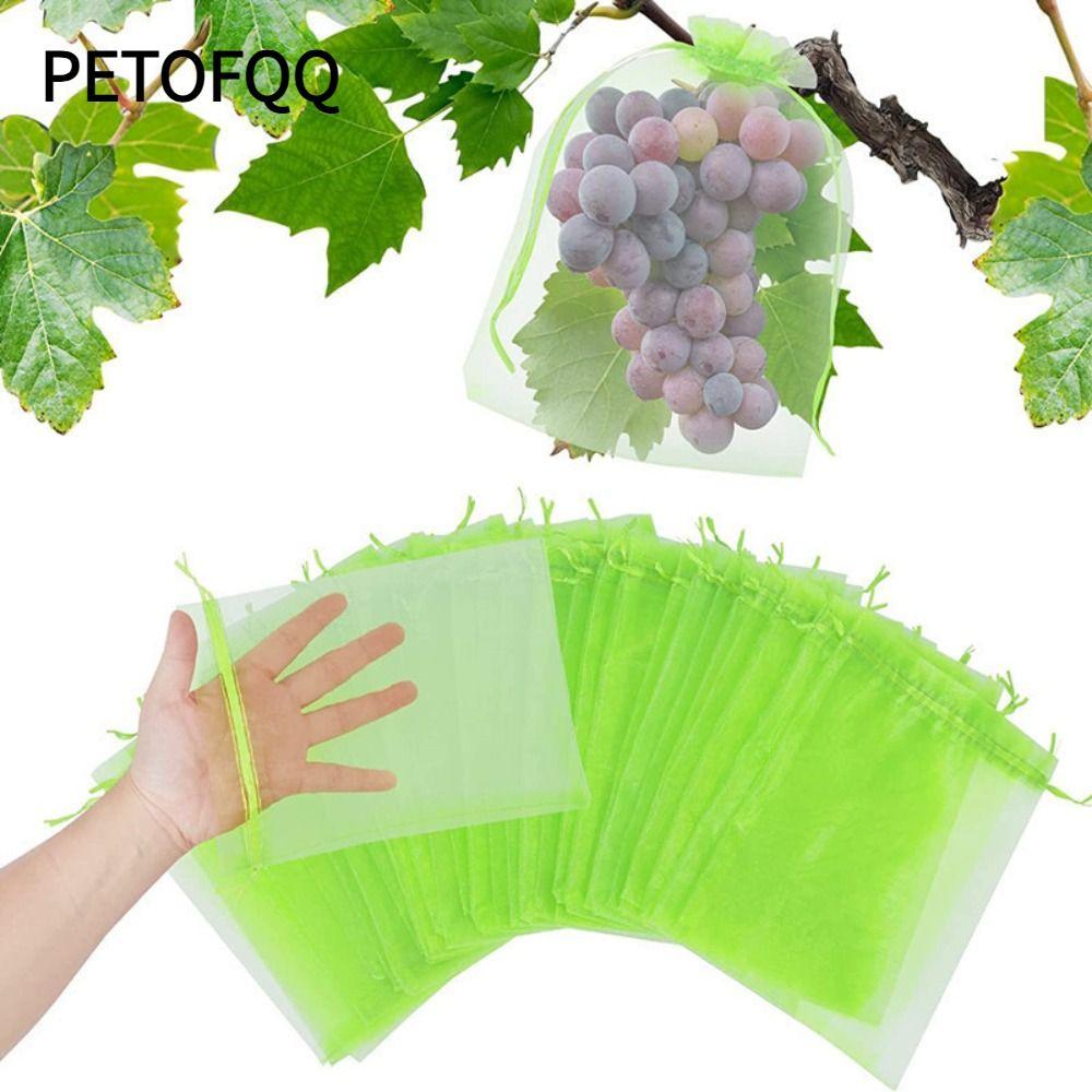 PETOFQQ 30 Chiếc Túi Bảo Vệ Thực Vật Kiểm Soát Dịch Hại Nylon Trồng Cây Túi Bảo Vệ Trái Cây Dây Rút 
