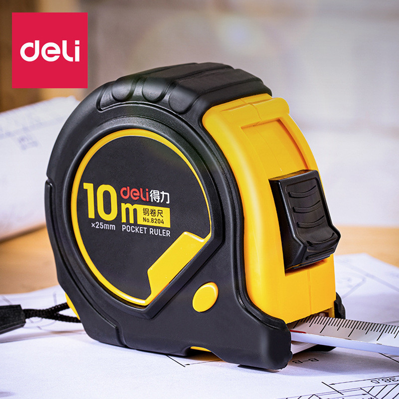 Deli Tool 8204 Thước Băng Thép 10m Đo Chính Xác Thước Băng Thước Dụng Cụ Đo Bán Buôn
