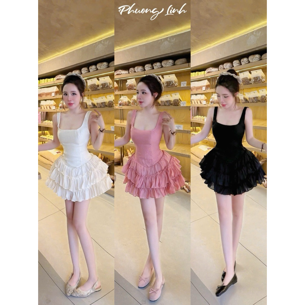 ĐẦM TƠ CÔ U XOÈ TẦNG BYJOLIE