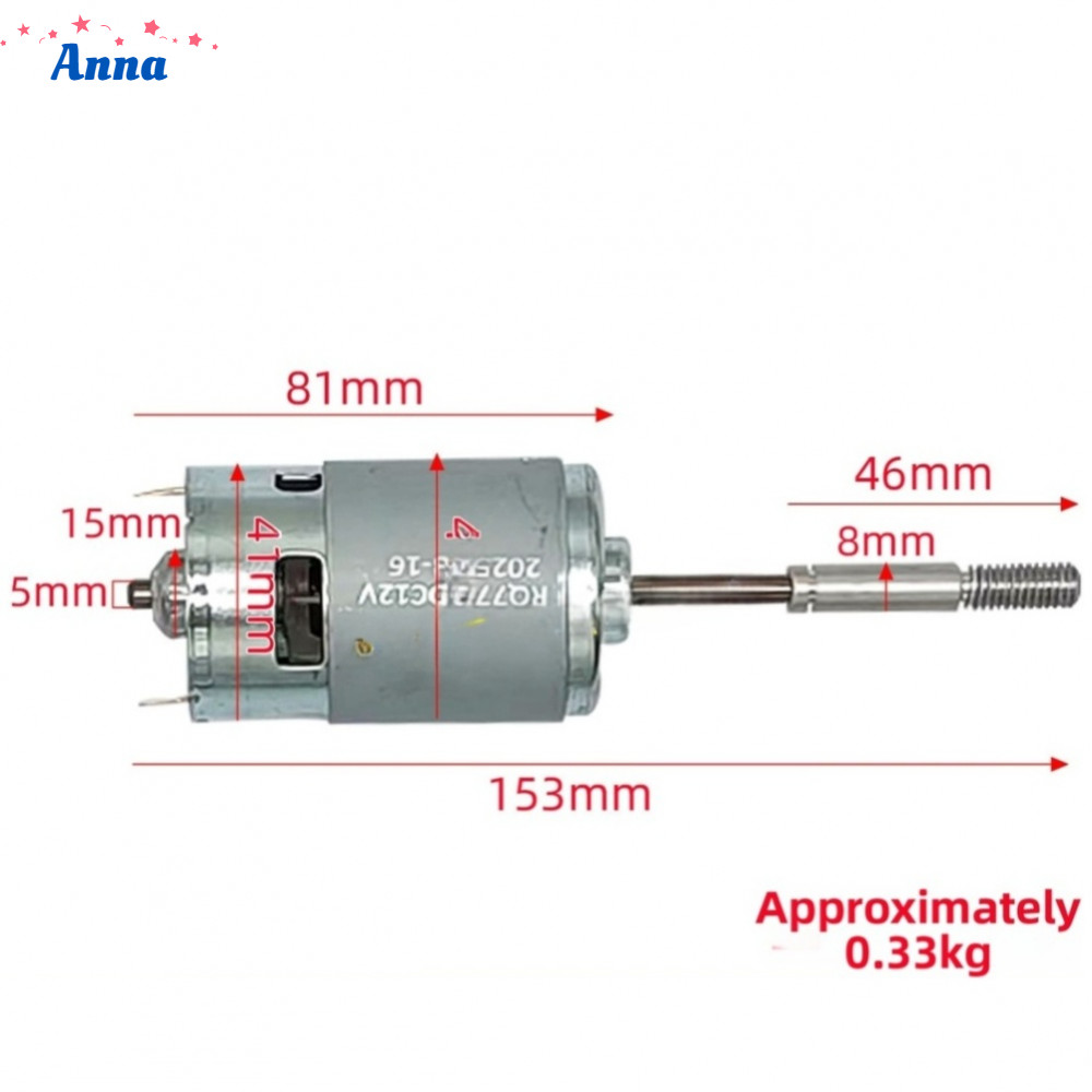 Động cơ DC 12V 775 12V Công suất Lithium Động cơ lâu trôi Xây dựng nhẹ