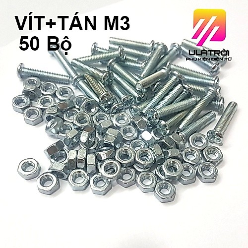 [Gói 50 bộ] Ốc VÍT M3, VÍT + TÁN M3 nhiều kích thước tùy chọn,Ốc M3
