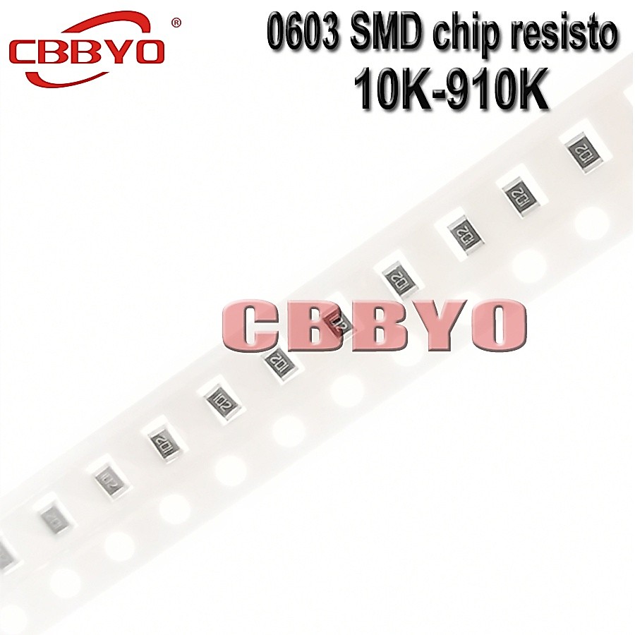Set 100 Điện Trở 0603 1% SMD 10K-910K 16K 24K 33K 47K 75K 91K 100K 180K 300K 470K 680K ohm Chuyên Dụ