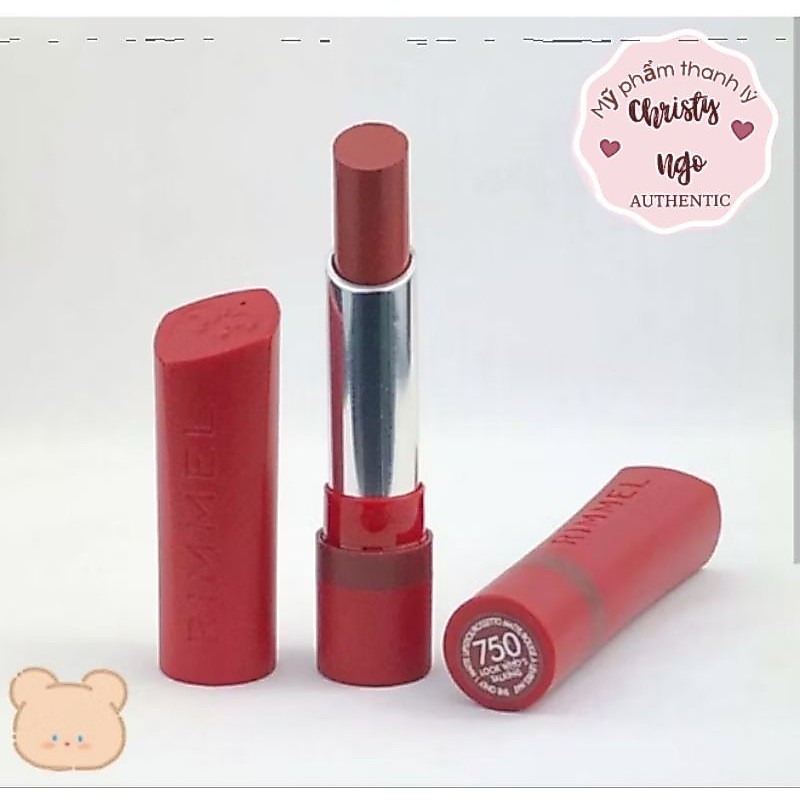 [ĐỎ NÂU KIÊU SA] SON THỎI RIMMEL LONDON VỎ ĐỎ MÀU 750