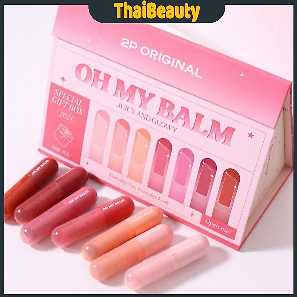 Son Oh My Balm 2p original 7 màu 7 ngày dưỡng môi căng mọng của 2P Original nội địa Thái siêu hot - 