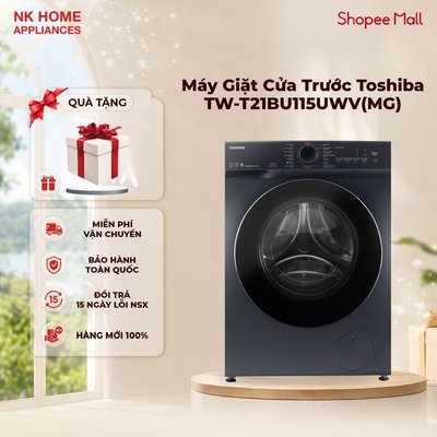 Máy Giặt Cửa Trước Toshiba Inverter 10.5 kg TW-T21BU115UWV(MG) - Màn Hình Màu - Bảo Hành 24 Tháng