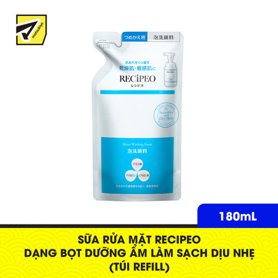 Sữa Rửa Mặt RECiPEO Hỗ Trợ Dưỡng Ẩm Dành Cho Da Khô, Nhạy Cảm - Túi Refill 180Ml