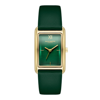 Đồng hồ nữ Olivia Burton Grove mặt chữ nhật xanh dây da 23mm