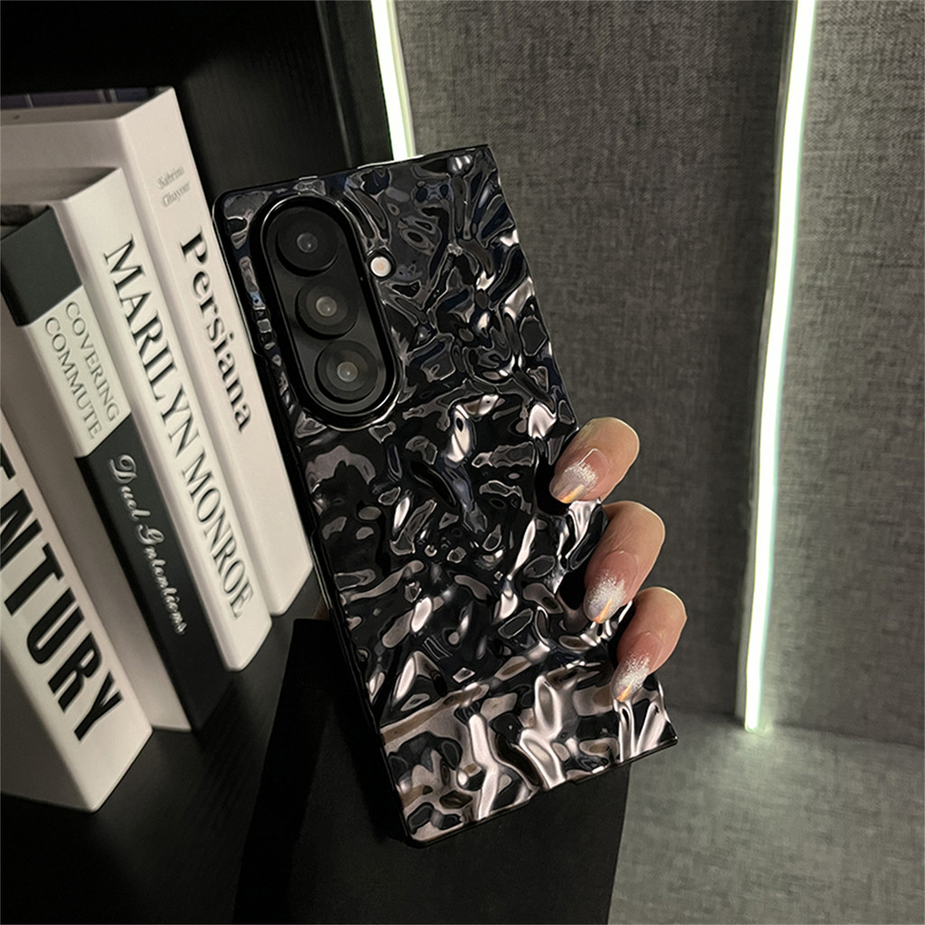 Ốp Điện Thoại Họa Tiết Nhăn Mạ Điện Cao Cấp Hàn Quốc Cho Samsung Galaxy Z Fold7 Fold7 Z Fold7 Z Fold