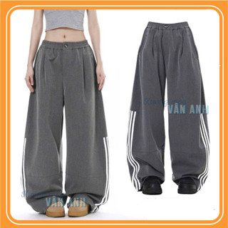  Quần Kaki SỌC GẤU  quần xuông ống rộng THỂ THAO form đứng nam nữ uniex 