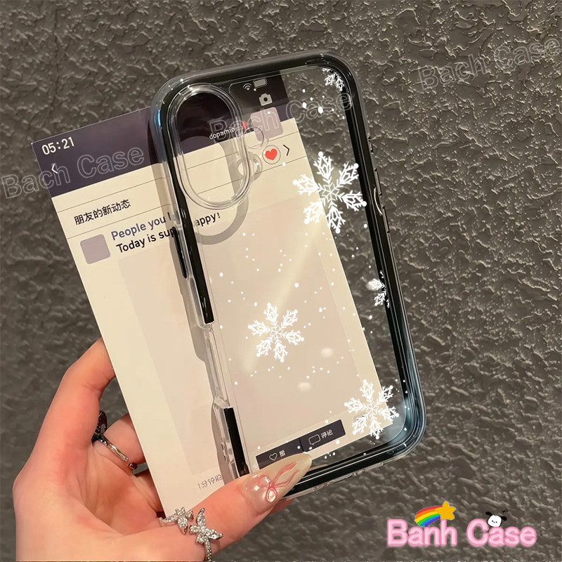 Ốp lưng iPhone bông tuyế cho iPhone 17 16 15 14 13 12 11 Pro ProMax Plus Ốp lưng silicon TPU mềm | BigBuy360 - bigbuy360.vn