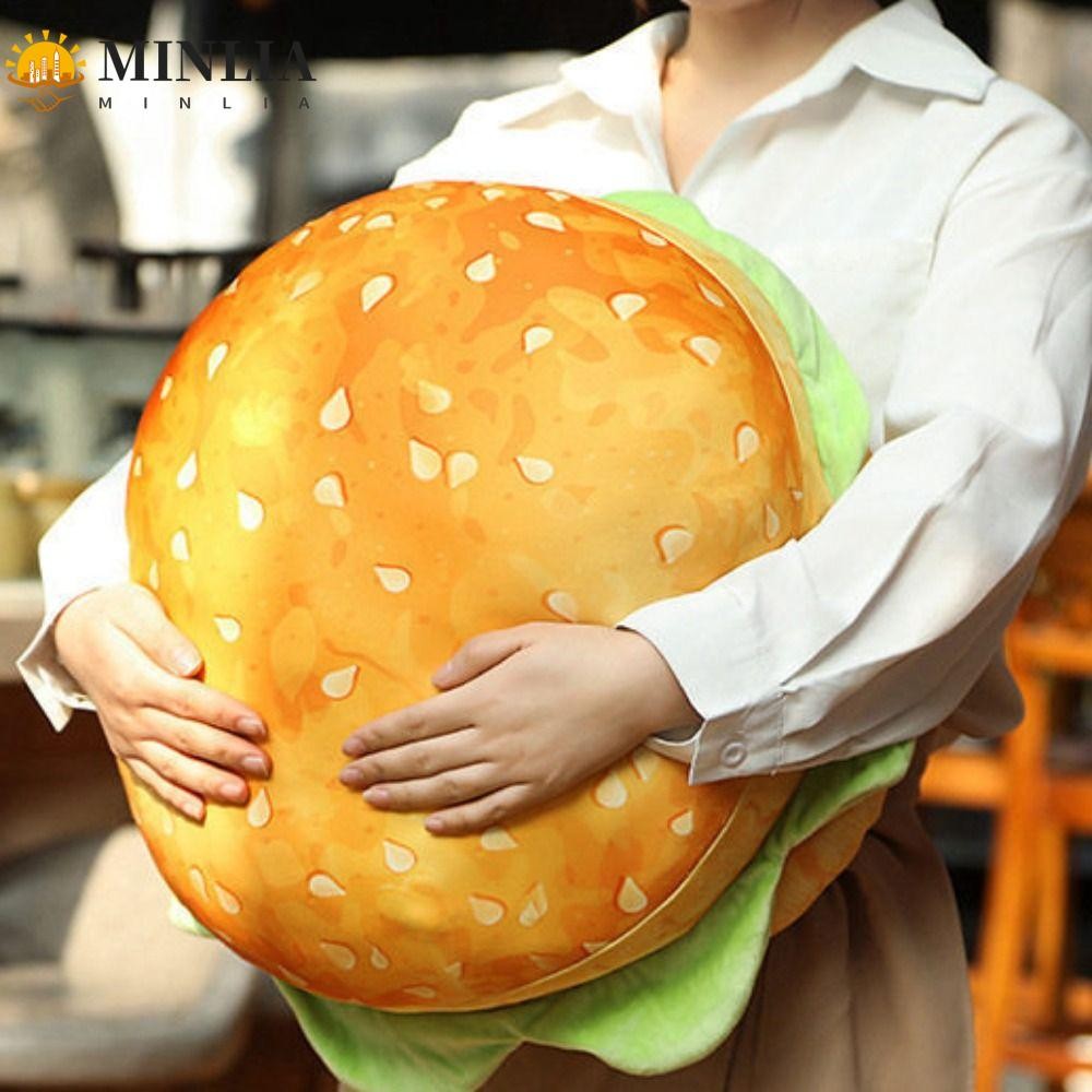 MINLIA Gối Burger Thực Tế, Mô Phỏng Burger Lớn Cheeseburger Gối, Đồ Chơi Sang Trọng Sang Trọng Ngộ n