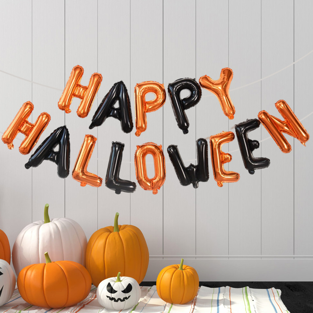 Eerie Chủ Đề Halloween - Tự Niêm Phong Chữ Bơm Hơi Ma Quái - Lá Nhôm Trang Trí Tiệc Halloween Bóng B