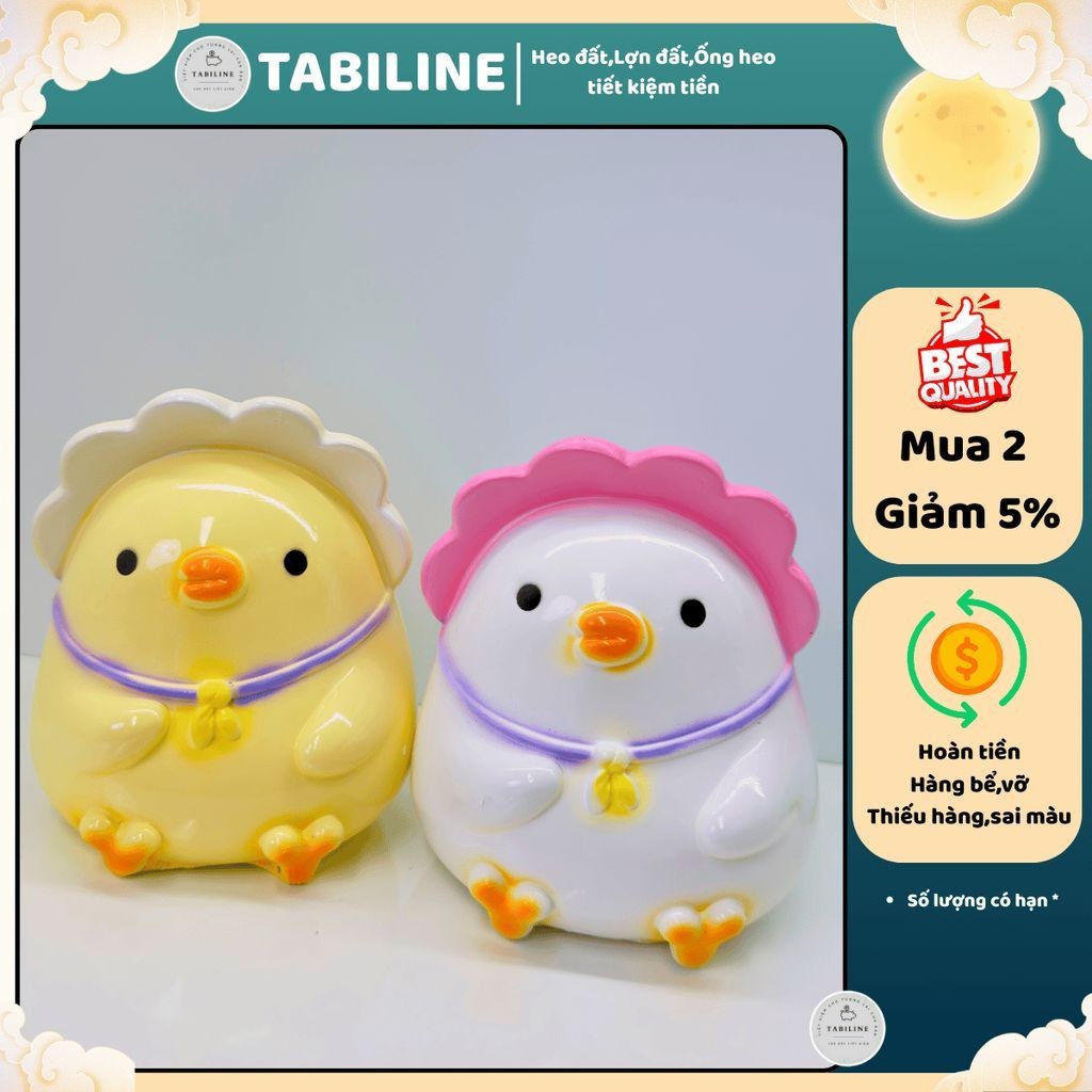 Heo đất ống tiết kiệm tiền lỗ tròn gà đội mũ yêu thương cute xinh LD79 - TABILINE