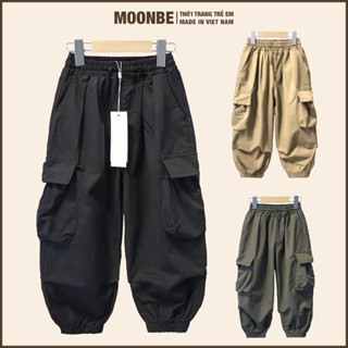   Combo 3  Quần Gió Ống Rộng Túi Hộp Cho Bé Trai Bé Gái Dáng Jogger Baggy Nam Nữ Thời Trang Moonbe Quần Gió Túi Hộp 