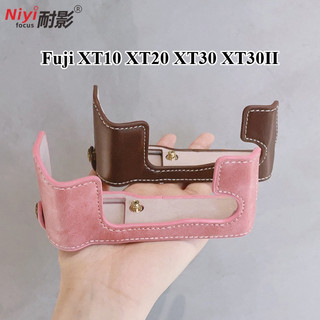 NIYI Bao Da PU Nửa Cho Fuji XT10 XT20 XT30 XT30II Vỏ Túi Đế Bảo Vệ Cho Fujifilm X-T10 X-T20 X-T30 Mark II Túi 1 / 4 Vít Camera Bao Pin Mở