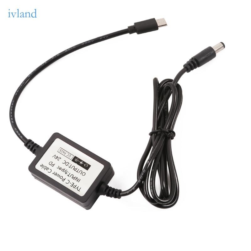USB Type C PD20V to DC24V Power Cable for 24V Devices PD12V 15V 20V to DC24V