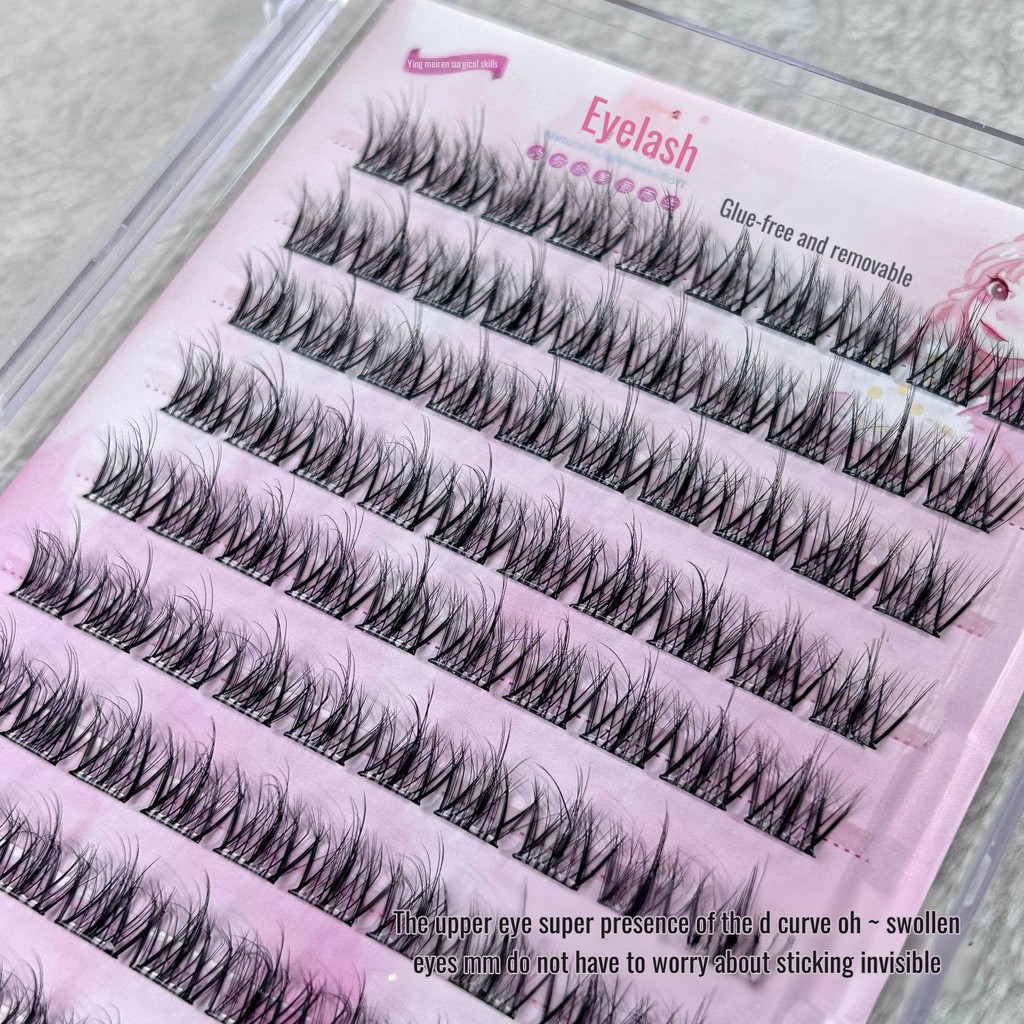 【KHUYẾN MẠI HOT】5D Baby Bend Levels Lông mi giả nhung chồn không keo, lộn xộn, lười biếng, tóc tự nh