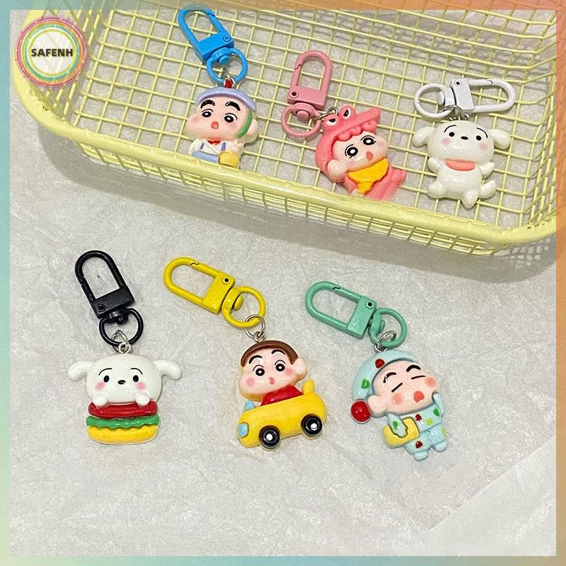 Sản phẩm phụ kiện Crayon Koshin Aoi gồm móc khóa và mặt dây chuyền với thiết kế hoạt hình ngọt ngào 