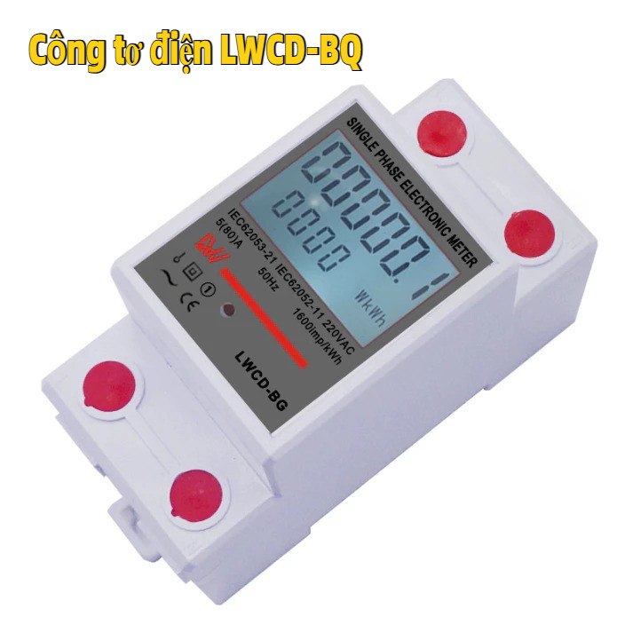 Công tơ điện tử 1 pha LWCD-BQ 60A  15000W đo công suất tiêu thụ Kwh độ chính xác cao
